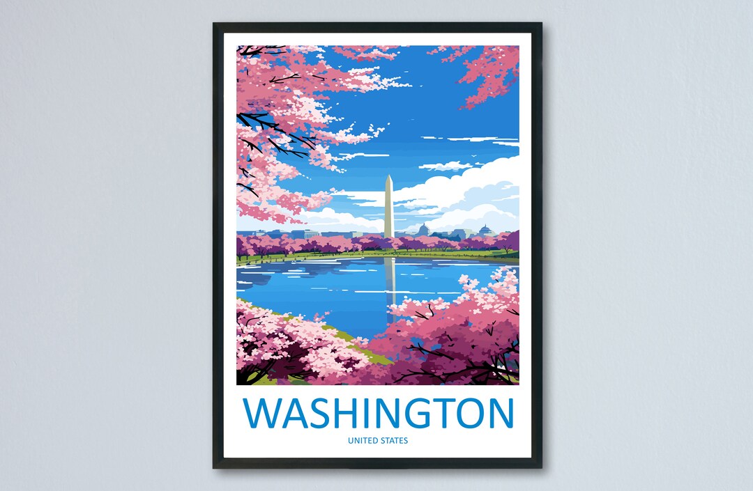 Washington DC Travel Print Wall Art Washington DC Wall Hanging Etsy
