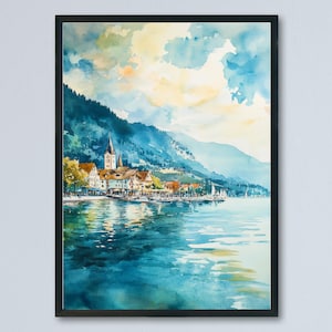 Bregenz Watercolor Poster Wall Art Bregenz Wall Hanging Home Décor Bregenz Gift Art Lovers Austria Wall Art