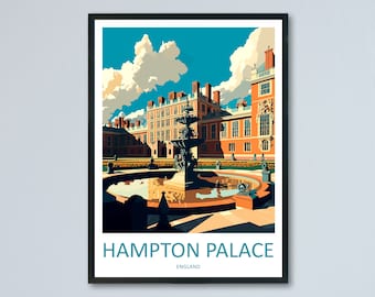 Resetryck Hampton Palace Väggkonst Hampton Palace Väggbonad Heminredning Hampton Palace Gåva Konstälskare England Konstälskare Gåva