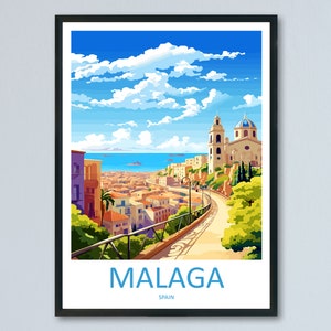 Malaga Travel Print Wall Art Malaga Wall Hanging Home Décor Malaga Gift Art Lovers Spain Art Lover Gift Malaga Wall Décor Malaga Spain Decor