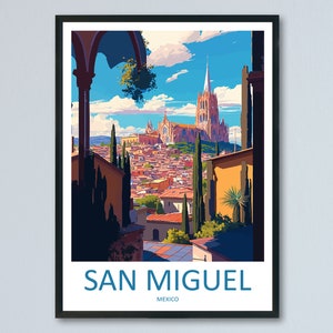 Impresión de arte de pared de San Miguel, arte de pared colgante de San Miguel, decoración del hogar, regalo de San Miguel, arte de pared para amantes del arte, impresión de arte, arte colgante de pared de San Miguel