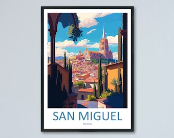 Stampa da parete di San Miguel Travel Art Decorazione da parete di San Miguel Decorazione per la casa Regalo di San Miguel per gli amanti dell'arte Stampa artistica da parete Arte Decorazione da parete di San Miguel