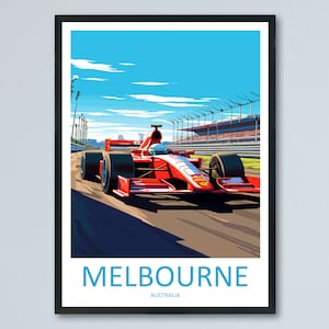 Melbourne Travel Print Wall Decor Melbourne Circuit Poster Motorsport Travel Print Art Print Racing Illustration Australia Race Travel Art