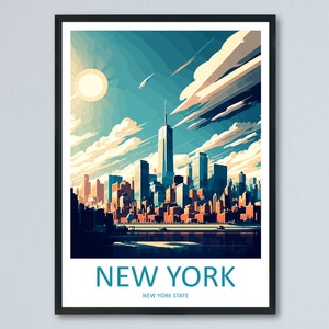 New York Travel Print Wall Art New York Wall Hanging Home Décor New York Gift Art Lovers New York State Art Gift Lover Print