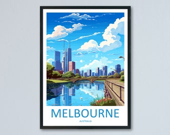 Melbourne Travel Print Wall Art Melbourne Wall Hanging Home Décor Melbourne Gift Art Lovers Wall Art Australia Poster Deco