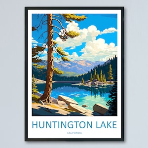 Huntington Lake Travel Print Wall Art Huntington Lake Wall Hanging Home Décor Huntington Lake Gift Art Lovers California Art Lover Gift
