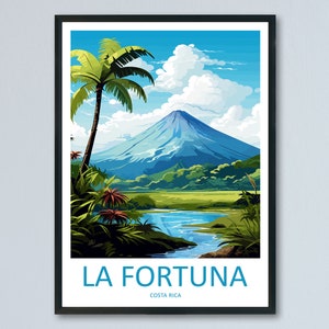 La Fortuna Reise-Druck Wandkunst La Fortuna Wandbehang Wohnkultur La Fortuna Geschenk Kunstliebhaber Wandkunst Costa Rica Kunst Wandkunst Geschenk