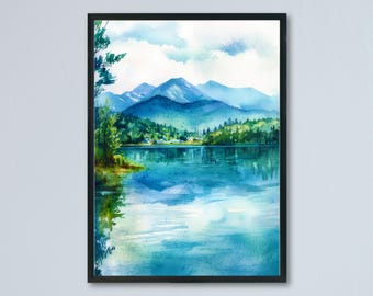Lake Placid watercolor poster Wall Art Lake Placid Wall Hanging Home Décor Lake Placid Gift Art Lovers New York Art Lover Gift New York art