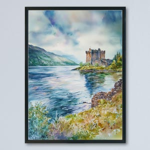 Loch Ness watercolor poster Wall Art Loch Ness Wall Hanging Home Décor Loch Ness Gift Art Lovers Scotland Art Lover Gift Scotland wall art