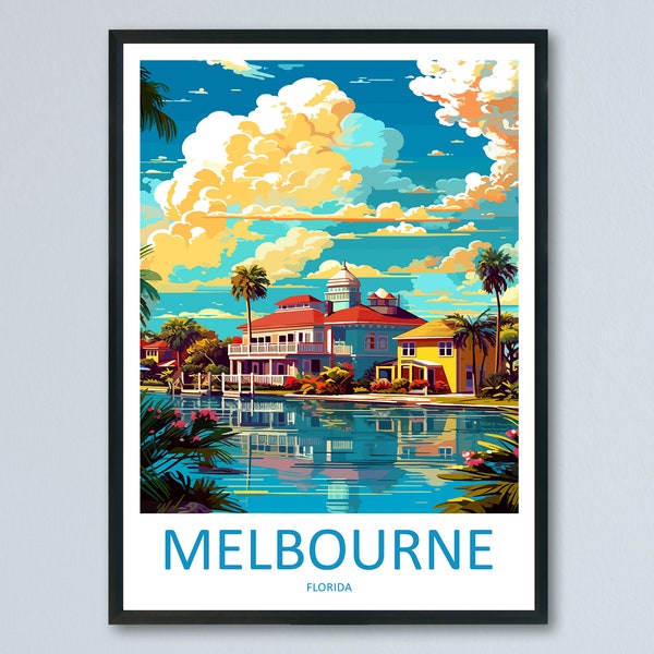 Melbourne Florida Travel Print Wall Art Melbourne Florida Wall Hanging Home Décor Melbourne Florida Gift Art Lovers Florida Art