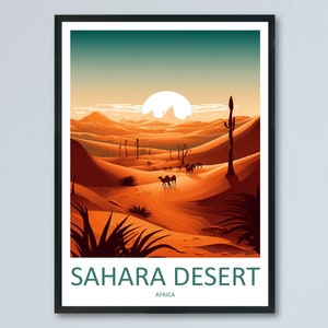 Sahara Wüste Reisedruck Wandkunst Sahara Wandbehang Wohnkultur Sahara Geschenk Kunstliebhaber Afrika Kunstliebhaber Geschenk Sahara