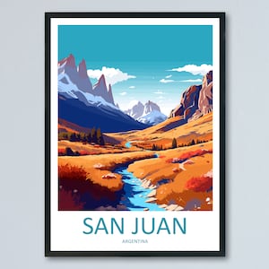 San Juan Travel Print Wall Art San Juan Wall Hanging Home Décor San Juan Gift Art Lovers Argentina Art Lover Gift San Juan