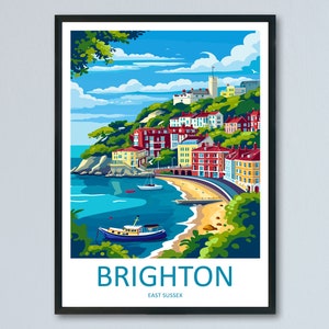 Brighton Travel Print Wall Art Brighton Wall Hanging Home Decoration Brighton Gift Art Lovers Wall Art Print Art Brighton Travel Poster