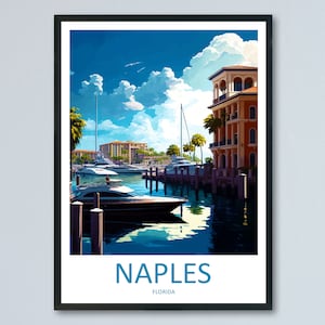 Impresión de viaje de Nápoles, Florida, arte de pared, colgante de pared de Nápoles, decoración del hogar, regalo de Nápoles, amantes del arte, regalo para amantes del arte de Florida, impresión de Nápoles, Florida
