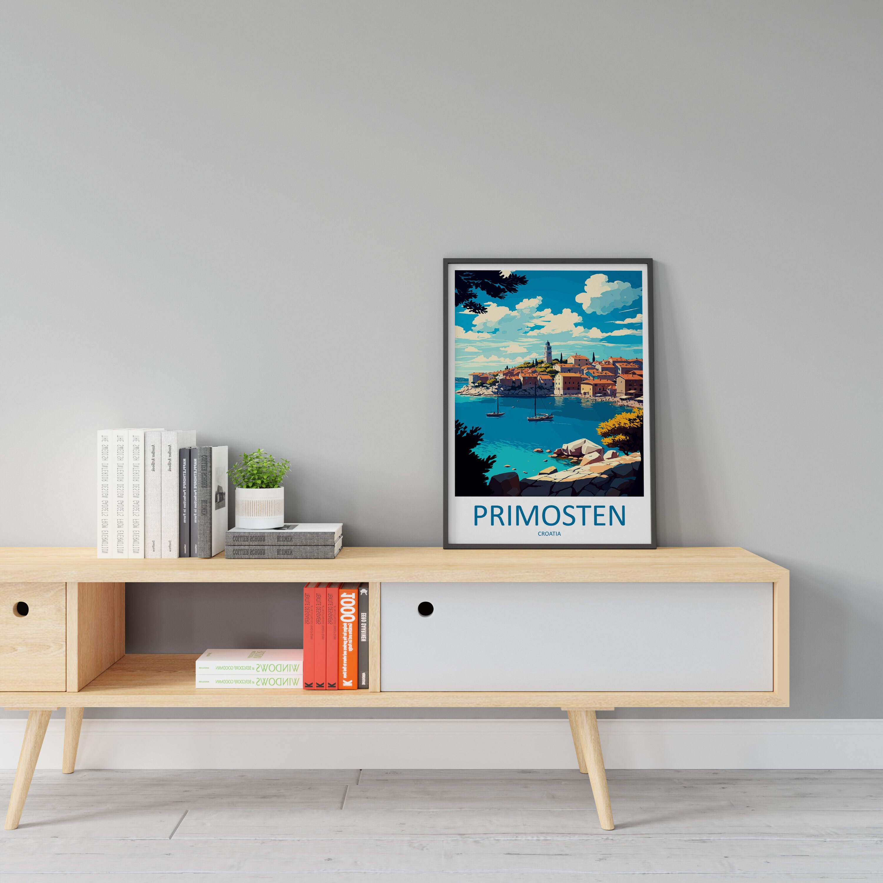 Discover Primosten Croatie Paysage Voyage Rétro Affiche