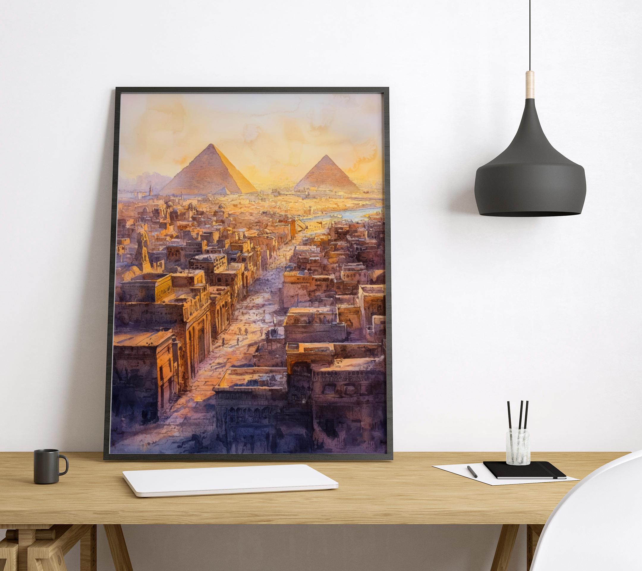 Cairo Watercolor Poster Cairo Travel Print Egypt Wall Art Cairo ...