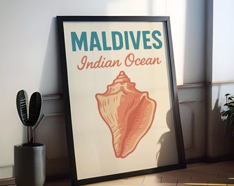 Maldives Preppy Poster Wall Art Maldives Wall Decor Home Décor Maldives Gift Maldives Art Lover Gift, Travel Souvenir Print