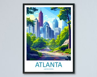 Atlanta Travel Print Atlanta Home Décor Georgia Art Print Atlanta Wall Print For Atlanta Gift Wall Hanging Atlanta Artwork Décor