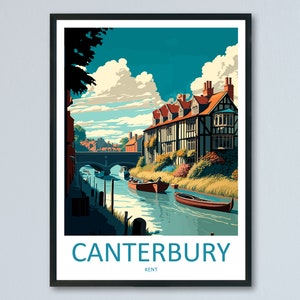 Canterbury Travel Print Wall Art Canterbury Wall Hanging Home Décor Canterbury Gift Art Lovers England Art Lover Gift Print Artwork Kent Art