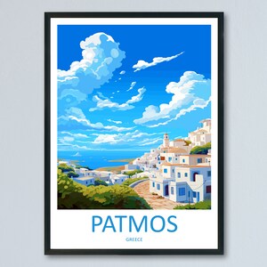 Patmos Travel Print Wall Art Patmos Greece Wall Hanging Home Decoration Patmos Gift Art Lovers Wall Art Print Patmos Greek Print Art Patmos