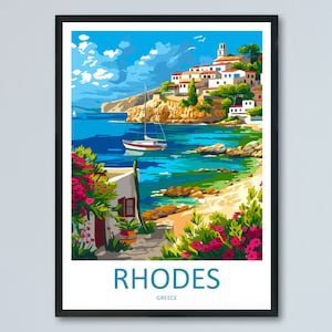 Rhodes Travel Print Wall Art Rhodes Greece Wall Hanging Home Decoration Rhodes Gift Art Lovers Wall Art Print Rhodes Greece Wall Poster Art