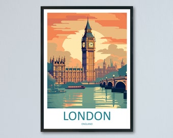 London Travel Print Wall Art London Wall Hanging Home Décor London Gift Art Lovers England Art Lover Gift London Travel Gift