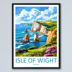 Isle Of Wight Travel Print Wall Art Isle Of Wight Wall Hanging Home Decor Isle Of Wight Gift Art Lovers Wall Art AONB Print