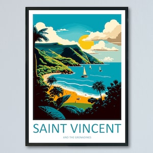 Saint Vincent & The Grenadines Travel Print Wall Art Saint Vincent Wall Hanging Home Décor Saint Vincent Gift Art Lovers Wall Art Caribbean