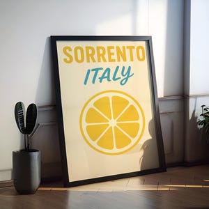 Sorrento Lemon Preppy Poster Wall Art Sorrento Wall Decor Home Décor Sorrento Gift Italy Art Lover Gift, Travel Souvenir Print