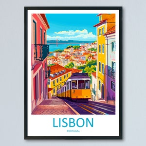 Stampa di viaggio di Lisbona, arte murale di Lisbona, decorazione da parete per la casa, regalo di Lisbona per gli amanti dell'arte, regalo per gli amanti dell'arte del Portogallo, poster di Lisbona