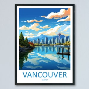 Vancouver Travel Print Wall Art Vancouver muur hangend woondecoratie Vancouver cadeau kunstliefhebbers Canada kunstliefhebber cadeau Vancouver cadeau