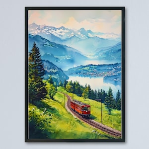 Rigi watercolor poster Wall Art Rigi Wall Hanging Home Décor Rigi Gift Art Lovers Switzerland Art Lover Gift Switzerland wall art