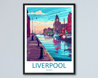 Liverpool Travel Print Wall Art Liverpool Wall Hanging Home Décor Liverpool Gift Art Lovers England Art Lover Gift Liverpool Travel Art Gift