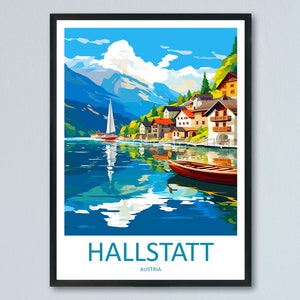 Hallstatt Lake Print Hallstatt Home Decor Art Print Austria Wall Art Alpine Mountain Gift Wall Hanging Hallstatt Scenery Poster Austria Art