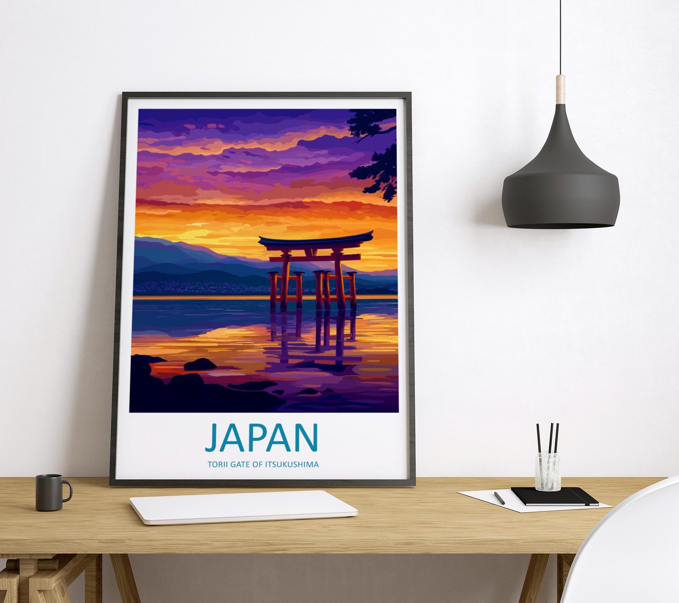 日本の鳥居プリント 京都の壁アート 伏見稲荷ポスター 文化的な装飾