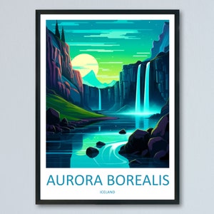 Aurora Borealis Travel Print Wall Art Aurora Borealis Wall Hanging Home Décor Aurora Borealis Gift Art Lovers Iceland Art Lover Gift Decor