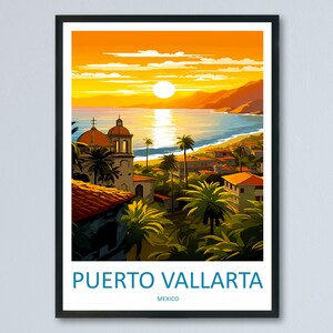 Impresión de viaje de Puerto Vallarta, arte de pared, colgante de pared de Puerto Vallarta, decoración del hogar, regalo de Puerto Vallarta, arte de pared para amantes del arte, impresión de arte, arte de México