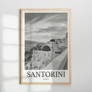 Santorini fotoafdruk van Santorini Griekenland reisfoto hangende decor foto reizen kunst cadeau voor reizen kunstwerk muurkunst ingelijste foto reizen