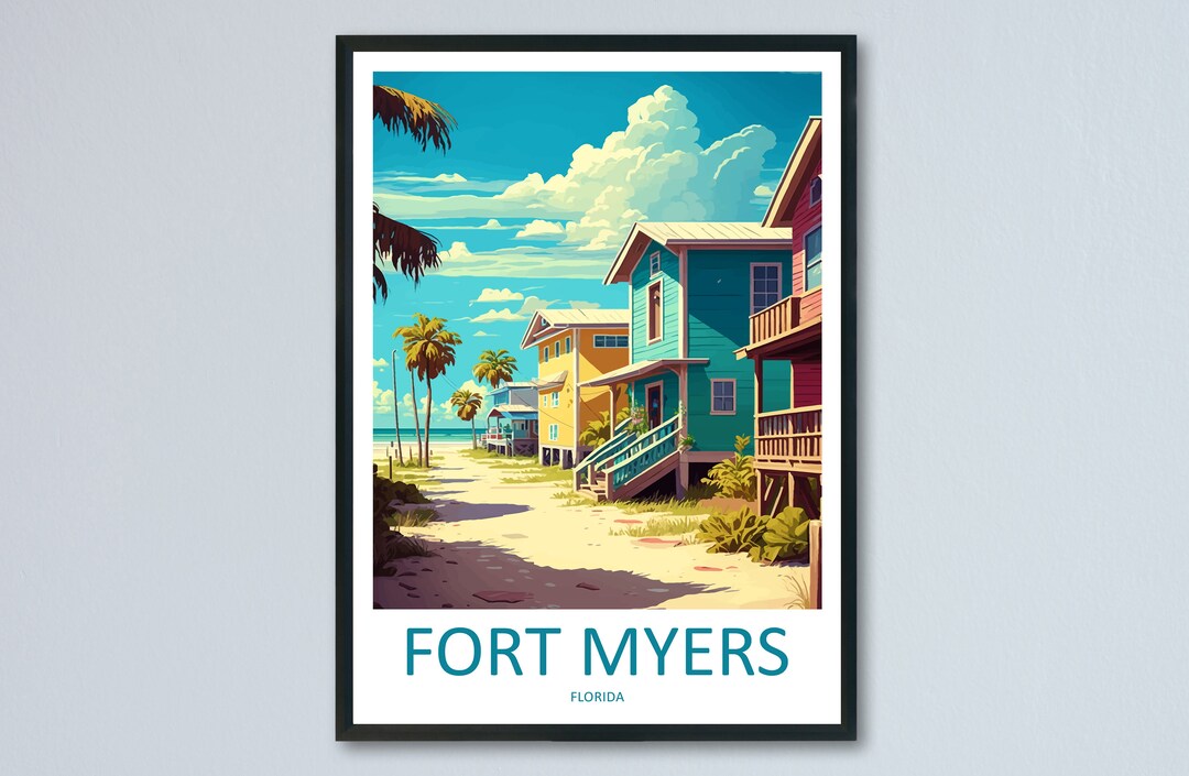 Fort Myers Travel Print Wall Art Fort Myers Wall Hanging Home Décor