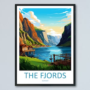 The Fjords Travel Print The Fjords Norway Home Décor The Fjords Art Print Norwegian Mountains Room Print For Scandinavian Mountains Gift Art