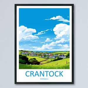 Crantock Travel Print Wall Art Crantock Wall Hanging Home Decor Crantock Gift Art Lovers Cornwall Art Lover Gift