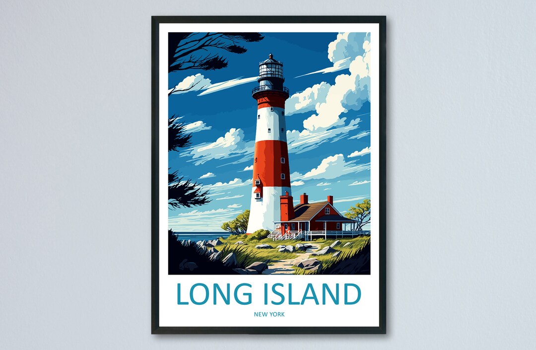 Long Island Travel Print Wall Art Long Island Wall Hanging Home Décor