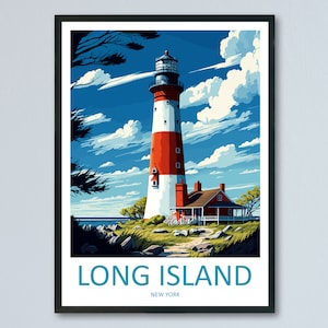 Long Island Travel Print Wall Art Long Island Wall Hanging Home Décor Long Island Gift Art Lovers New York State Art Gift Lover Poster