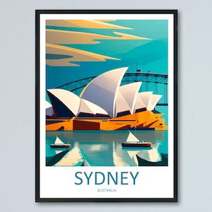 Sydney Opera House Travel Print Wall Art Sydney Wall Hanging Home Décor Sydney Gift Art Lovers Wall Art Australia Travel Print Opera House