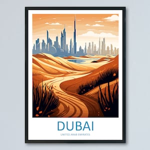 Dubai Travel Print Wandkunst Dubai Wandbehang Home Décor dubai Geschenk Kunstliebhaber Wandkunst die Vereinigten Staaten Vereinigten Staaten Reise-Print dubai Wandkunst