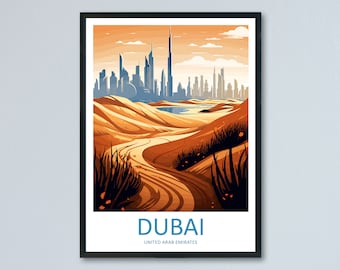 Dubai Travel Print Wandkunst Dubai Wandbehang Home Décor dubai Geschenk Kunstliebhaber Wandkunst die Vereinigten Staaten Vereinigten Staaten Reise-Print dubai Wandkunst