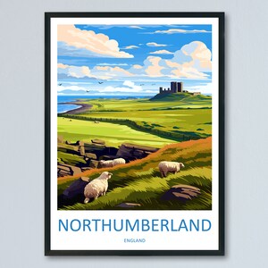 Northumberland Travel Print Wall Art Northumberland Wall Hanging Home Decor National Park Gift Northumberland Lovers National Park Wall Art