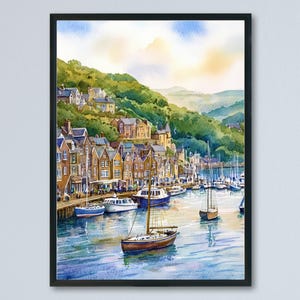 Dartmouth Watercolor Poster Wall Art Dartmouth Wall Hanging Home Décor Dartmouth Gift Art Lovers United Kingdom Wall Art