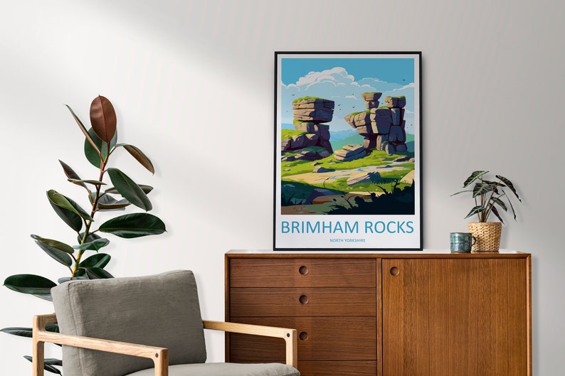 Brimham Rocks Sign Brimham Rocks Travel Print Wall Art Brimham Rocks Wall Hanging Home ...