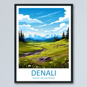 Denali National Park Travel Print Wall Art Denali Wall Hanging Home Décor Denali Gift Art Lovers Alaska Art Lover Gift Denali